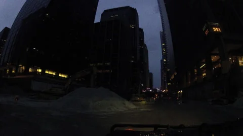 Chicago Time-lapse driving through the City Stock Footage 37179669