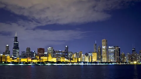 Chicago Time-lapse Skyline Stock Footage 37070418