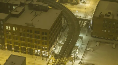 Chicago Time-lapse of the train tracks Stock Footage 37072124