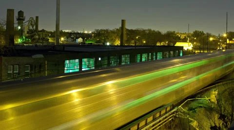 Chicago Time-lapse Traintracks Stock Footage 36844843