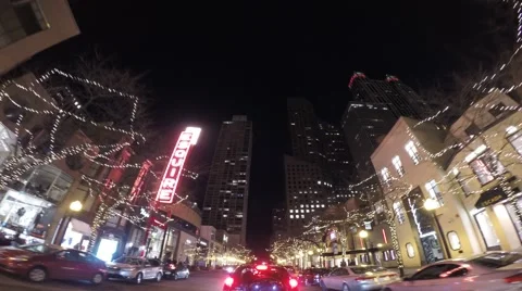 Chicago Time lapsed Evening Drive during winter season Stock Footage 45523806