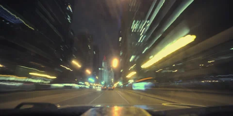 Chicago Timelapse While Driving Stock Footage 33049760