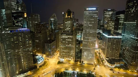 Chicago - Traffic Below on Wacker Drive from Above - 4K Timelapse Stock Footage 81191916