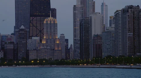 Chicago Traffic at Night Stock Footage 35285749