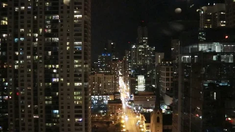 Chicago traffic at night, video Video stock 80343971