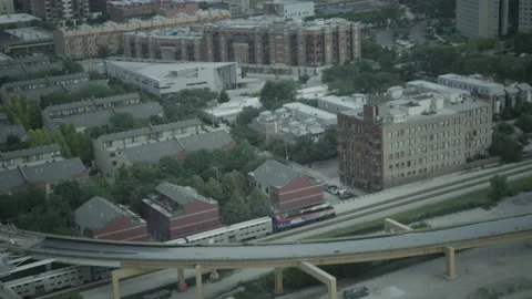 Chicago Train Aerial Stock Footage 146197425