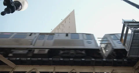 Chicago train passes jail Stock Footage 239102882