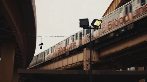 Chicago Train passing by Stock-Footage 107120936