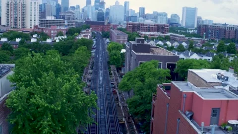 Chicago Train Tracks Stock Footage 219825357