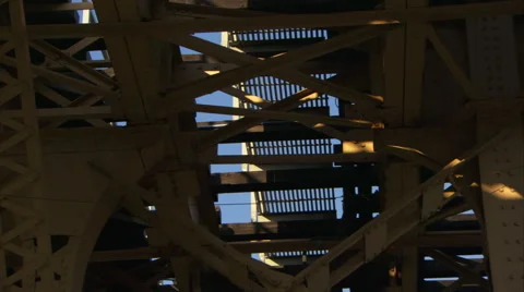 Chicago Transit train tracks, pan down to base (mute) 스톡 동영상 50061075