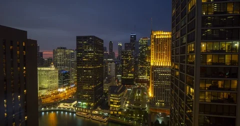 Chicago Twilight - 4K Timelapse Stock Footage 127170670