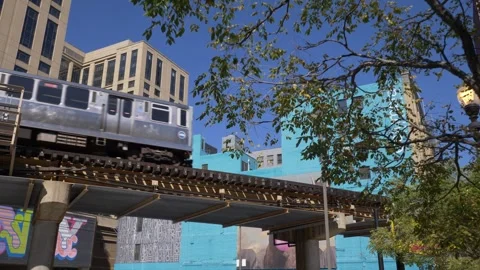 CHICAGO, USA – 08/31/2026: CTA Elevated L Train Stock Footage 339268175