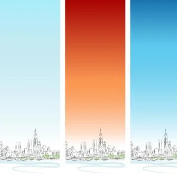 Chicago vertical banner set Ilustración de archivo