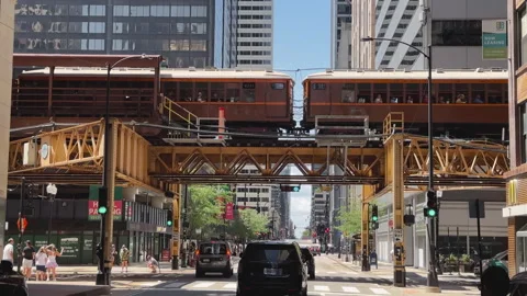 Chicago vintage train 2 Stock Footage 247228480