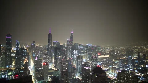 Chicago w/ lightning Stock-Footage 909027