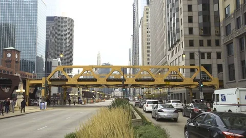 Chicago Wacker Drive Stock Footage 69911876