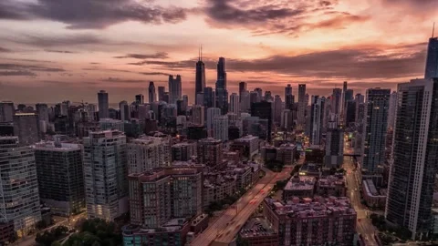 Chicago from west hyperlapse Stock Footage 252240161