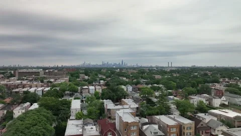 Chicago West Side Downtown Skyline Overcasst Stock Footage 223371375