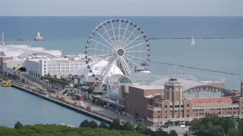 Chicago Wheel at Navy Pier Stock Footage 68624472