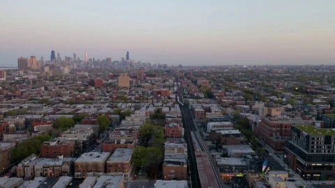 Chicago_Skyline_Sunset_06 Stock Footage 107960827