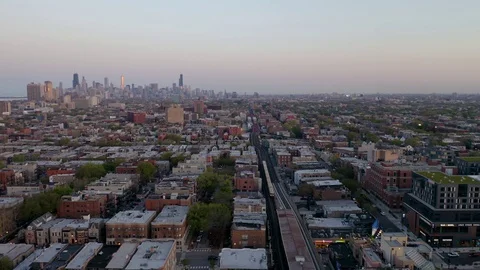 Chicago_Skyline_Sunset_07 Stock Footage 107960861