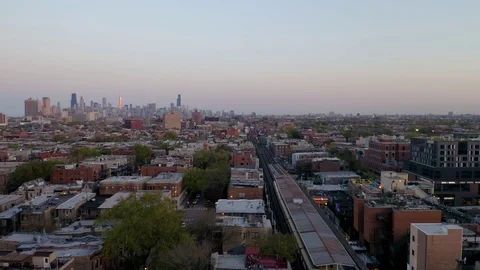 Chicago_Skyline_Sunset_08 Stock Footage 107960819