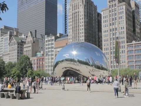 Chicago's Millennium Park Stock Footage