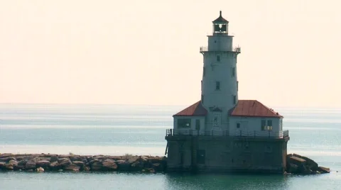 Chicago's Navy Pier Lighthouse Stock Footage 514954