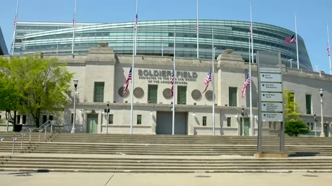 Chicago's Soldier Field - Live Background Stockbeeldmateriaal 163455232
