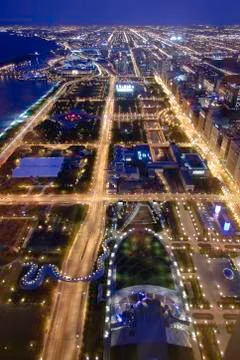 ChicagosFrontYardNight Stock Photos