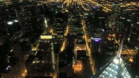 ChicagoSkylineSunsetTilt 库存影片 11982935