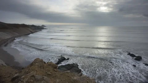 Chicama Puerto Malabrigo Surf Wave Longest Left 4K Timelapse Peru Stock Footage 256067928