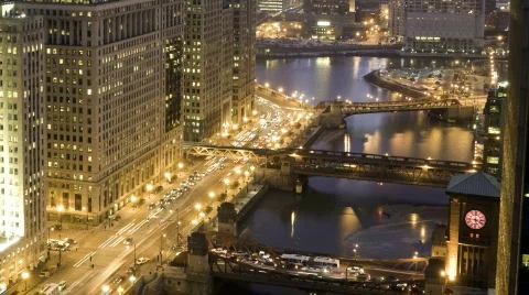 Chicgao Traffic at Sunset Video stock 622992