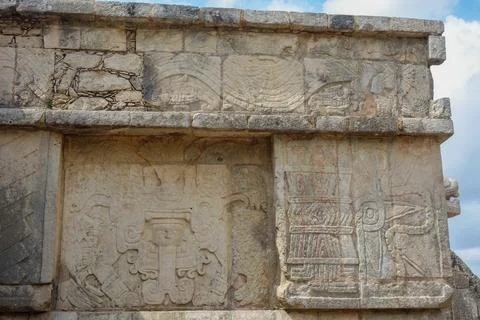 Chichen Itza archaeological complex in Yucatan Peninsula, Mexico. large pre.. Stock Photos