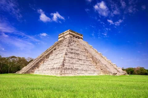Chichen Itza, Castillo Pyramid, Mexico Stock Photos