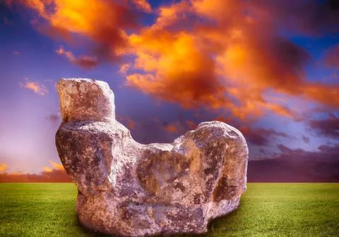 Chichen Itza Chac Mool sculpture illustration Stock Photos