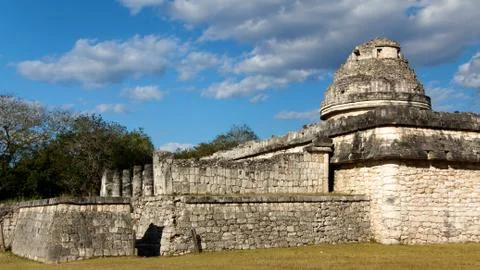 Chichen Itza El Caracol Complex Stock Photos