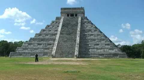 Chichen Itza El Castillo Temple of Kukulcan pyramid Stock Footage 54091370