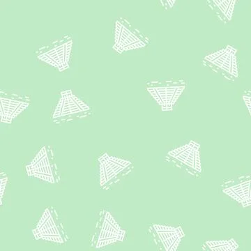 Chichen itza line seamless pattern Stock Illustration