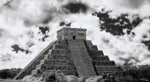 Chichen Itza The main pyramid El Castillo Stock Photos
