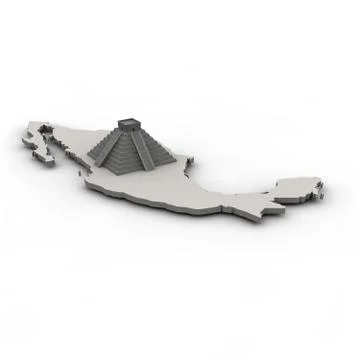 Chichen itza map 4 Stock Illustration