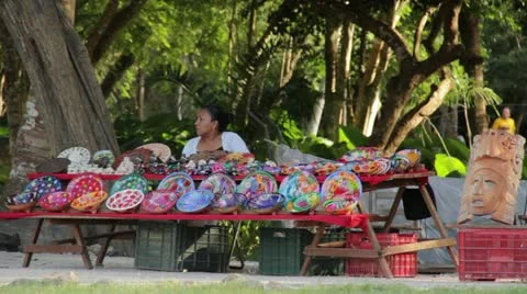 Chichen Itza mayan souvenirs Stock Footage 11111753