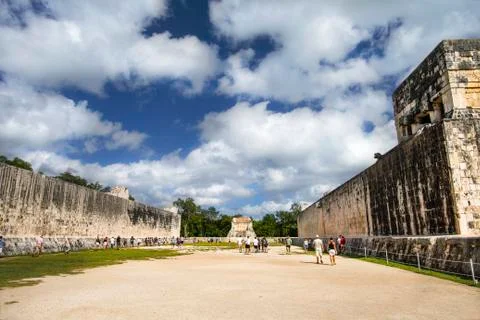 Chichen Itza, Mexico - September 12, 2019: The Great Ball Court Stock Photos