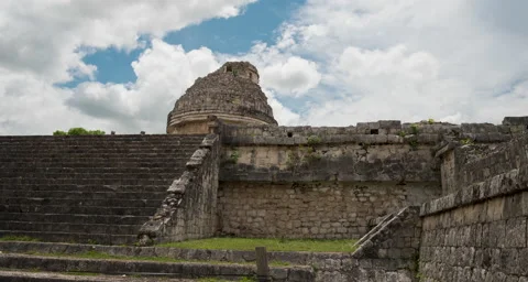Chichen Itza Observatory Time Lapse Video stock 211518390