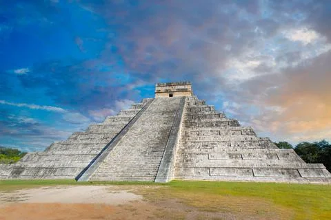 Chichen Itza, one of the largest Maya cities, a large pre-Columbian city buil Stock Photos