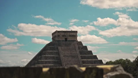Chichen Itza Pyramid Of Kukulcan Dramatic Sky Shadow Light Stock Footage 311831138