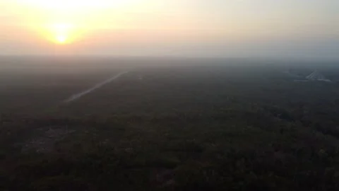 Chichen Itza pyramids and forest early morning in sunrise time Stock Footage 209410762