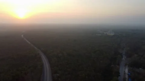 Chichen Itza pyramids and forest early morning in sunrise time Stock Footage 209410950