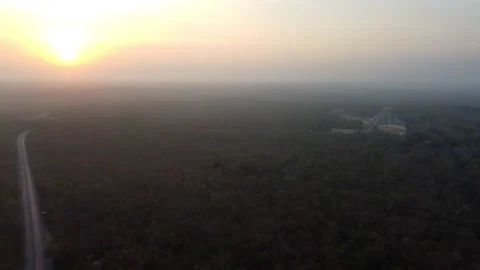 Chichen Itza pyramids and forest early morning in sunrise time Stock Footage 209411659