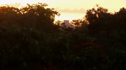 Chichen Itza seen from the jungle Stock Footage 94741885